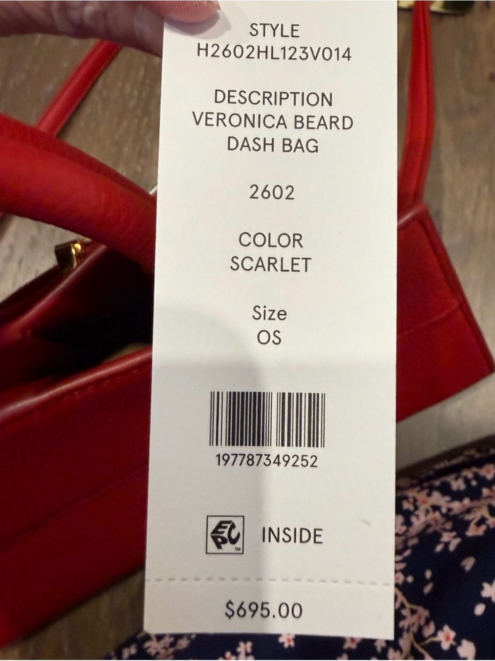 Veronica Beard Red Pebbled Leather Satchel with Top Handles - Picture 3 of 4